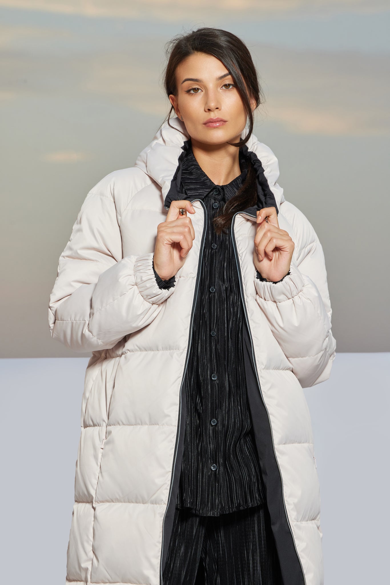 Palton de damă FARIDA reverse hushed violet