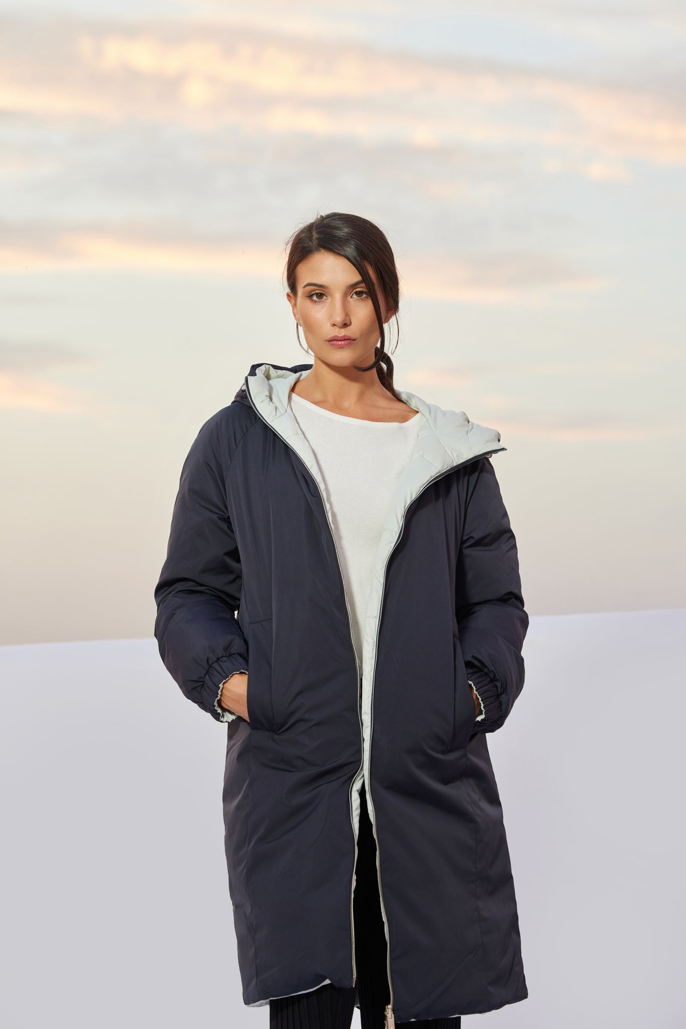 Palton de dama FARIDA dark navy