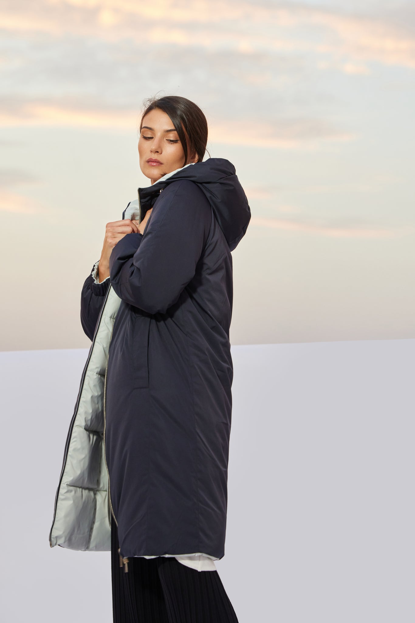 Palton de dama FARIDA dark navy