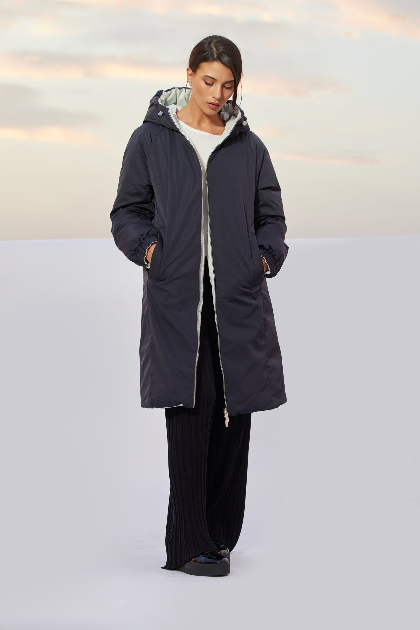 Palton de dama FARIDA dark navy