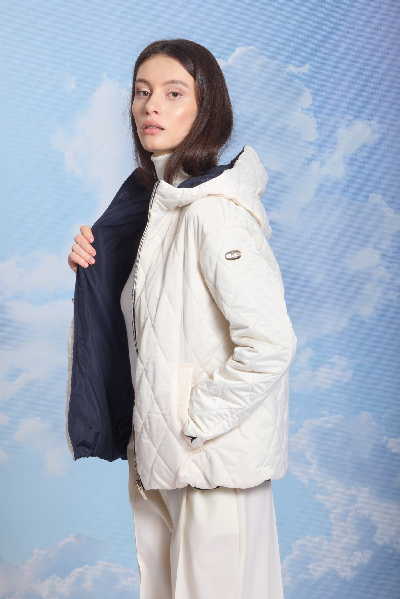 Geacă damă reversibilă LERA– Black / Reverse Beige