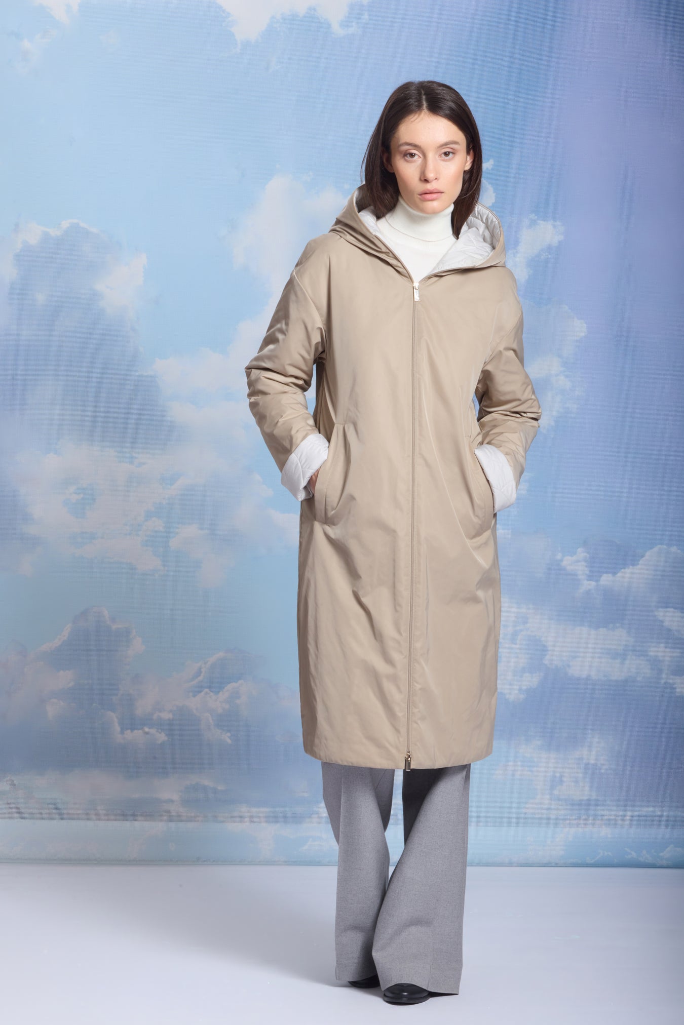 Palton damă reversibil AZA lunar rock/reverse crockery