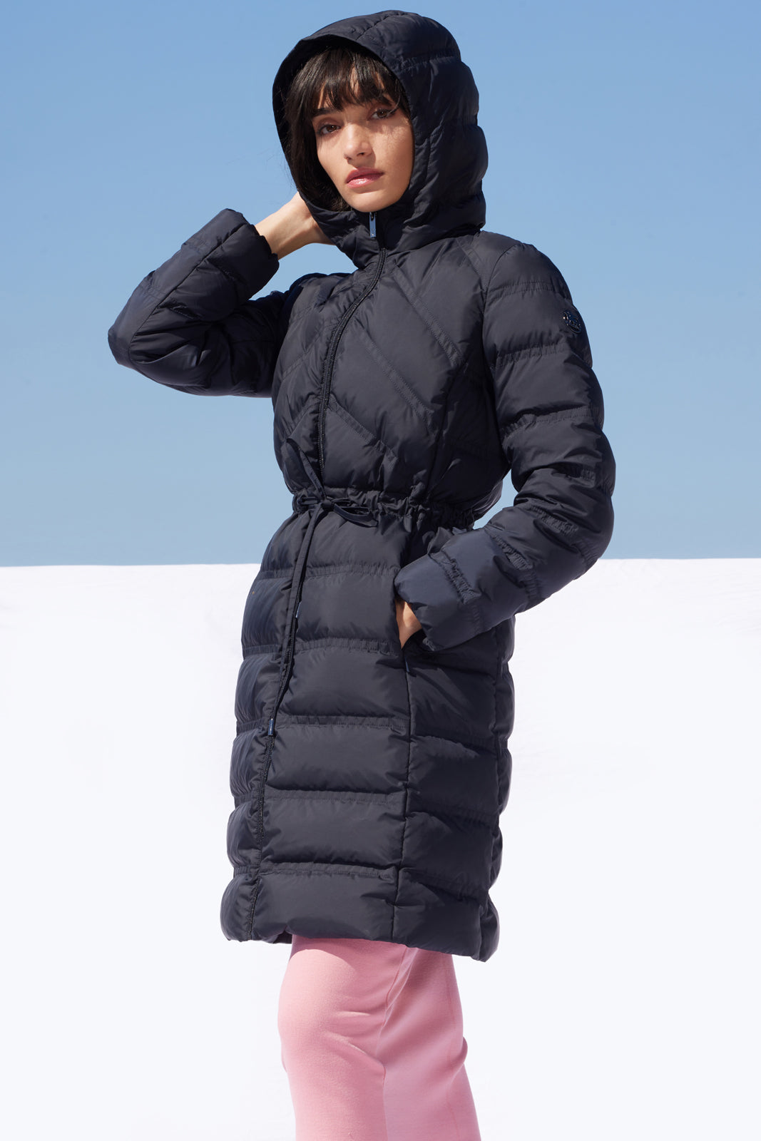 Palton de damă DL003 dark navy