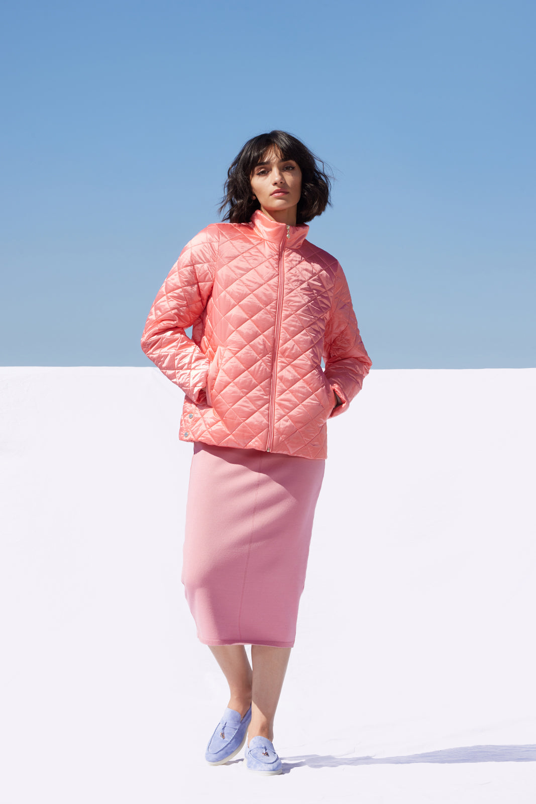 Geacă damă matlasată FULVIA – Salmon Rose