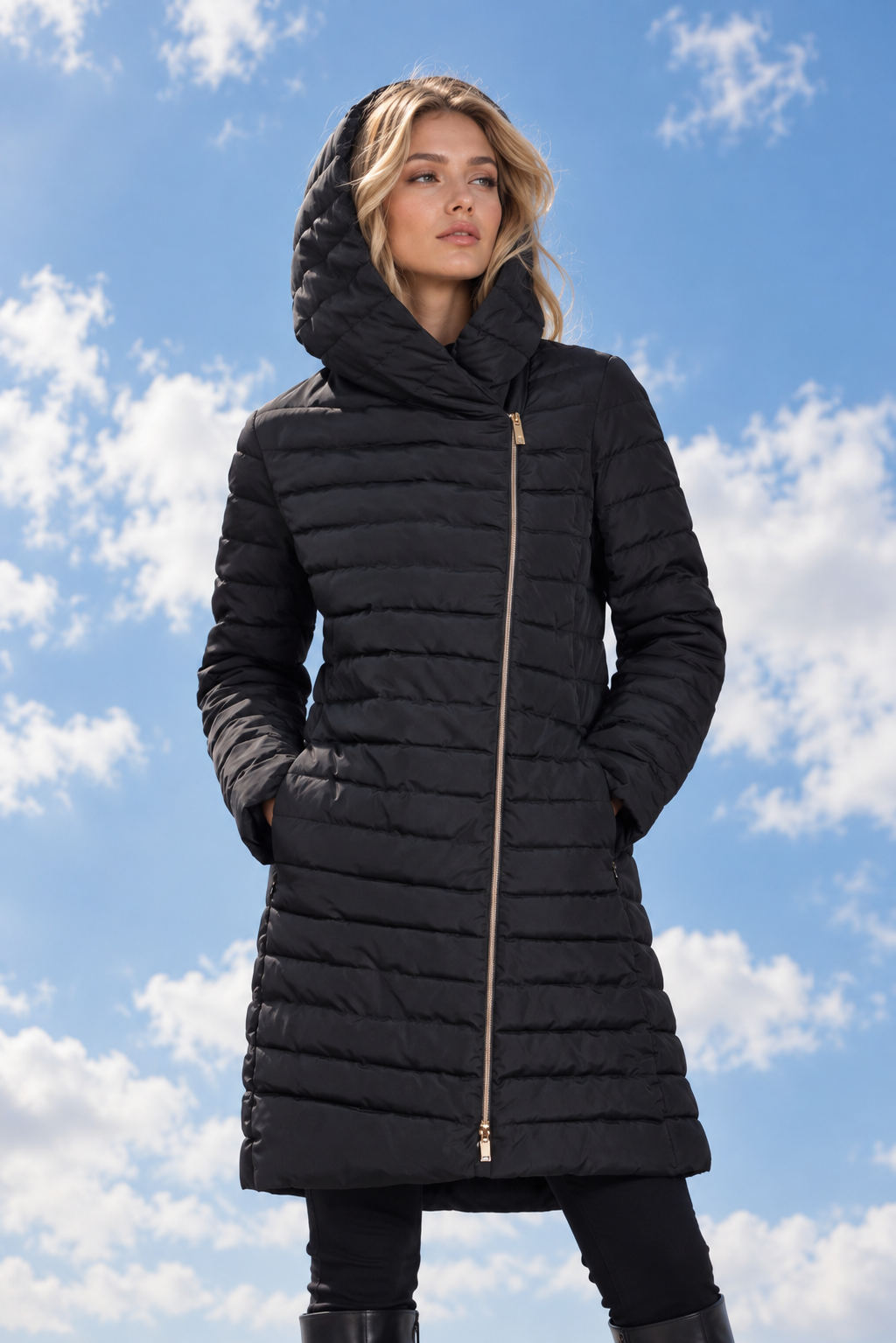 Palton de damă ROKSI dark navy