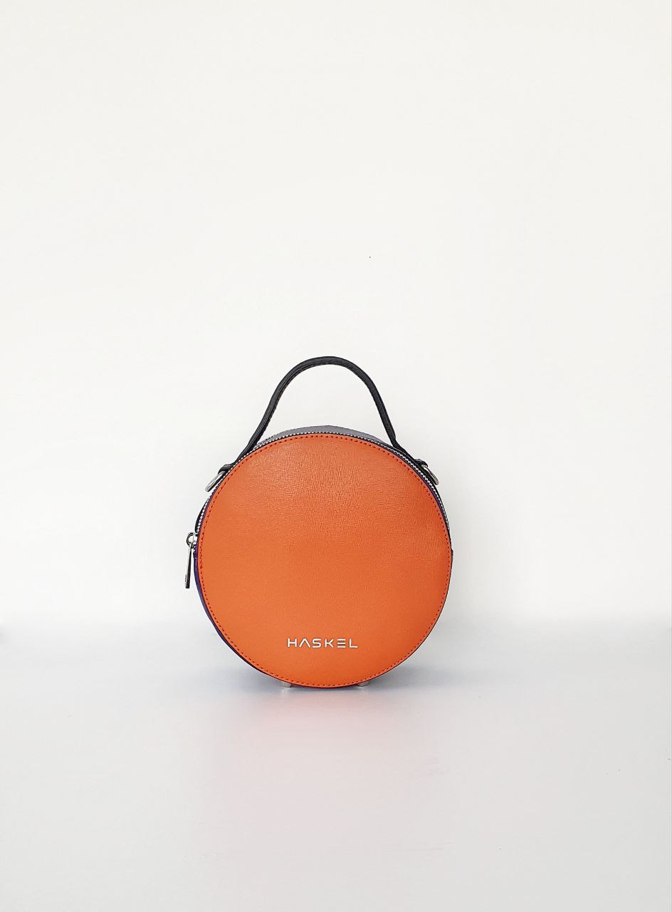 Geantă damă din piele naturală Modena Multicolor Orange Crossbody | Made in Italy