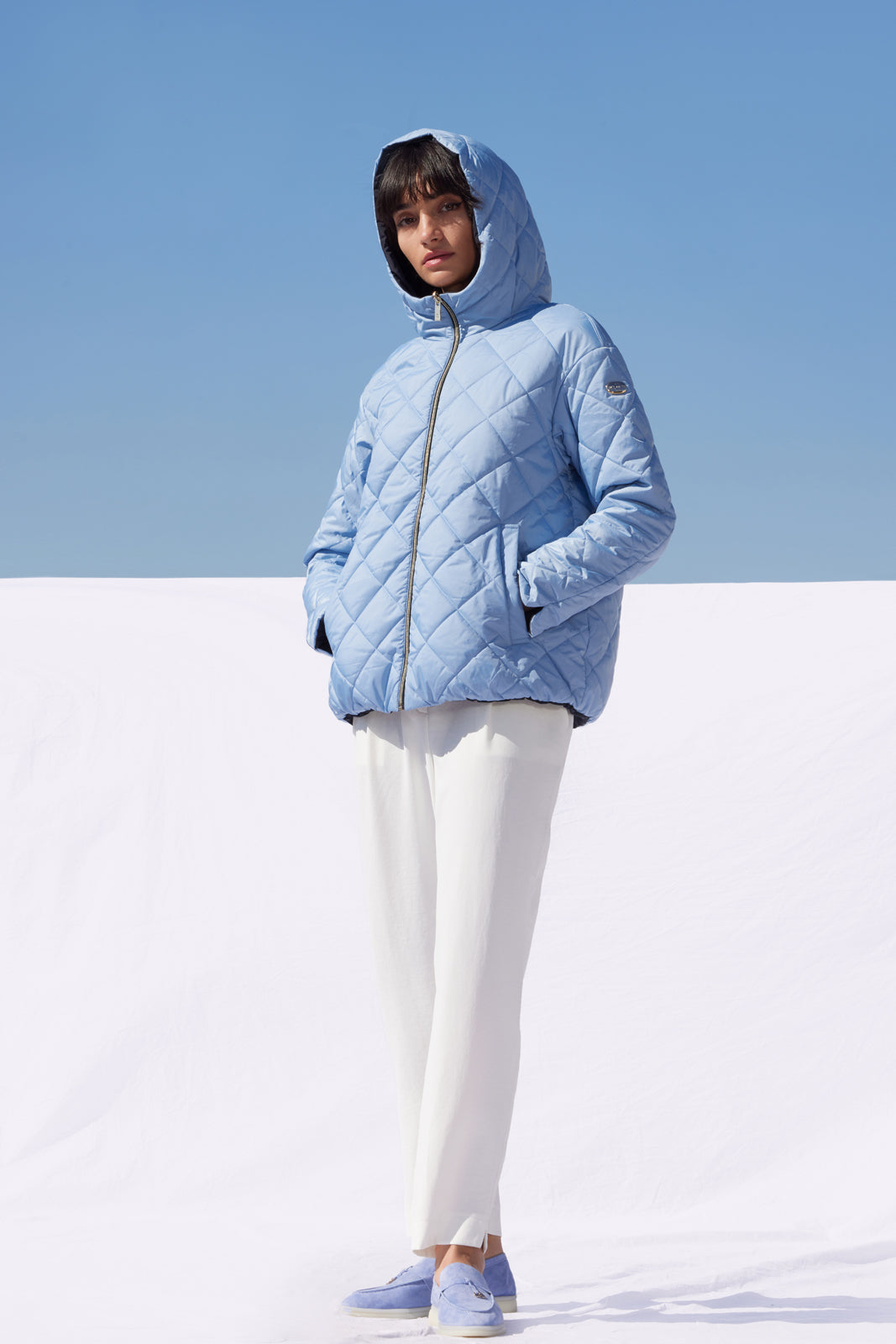 Geacă damă reversibilă LERA – Dark Navy / Dusty Blue