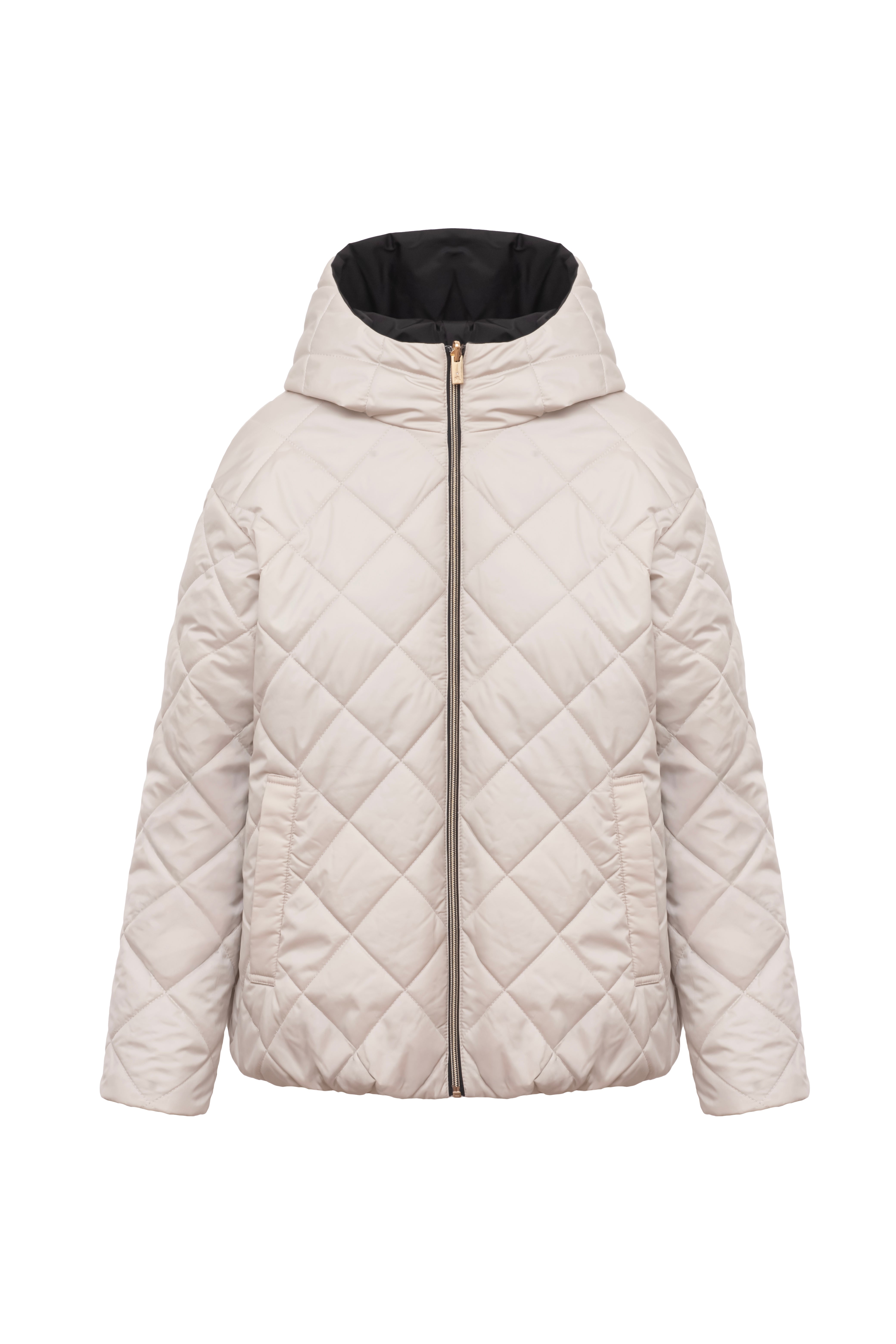 Geacă damă reversibilă LERA, Black / Reverse Beige