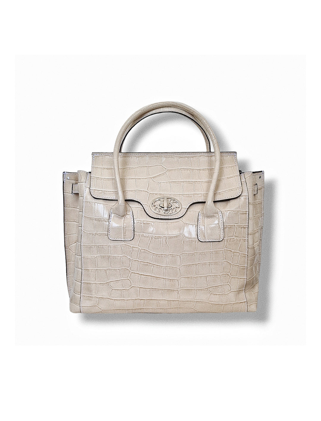 Geantă damă din piele naturală Parma Nude Crocco Big Tote – Nude Croco | Made in Italy