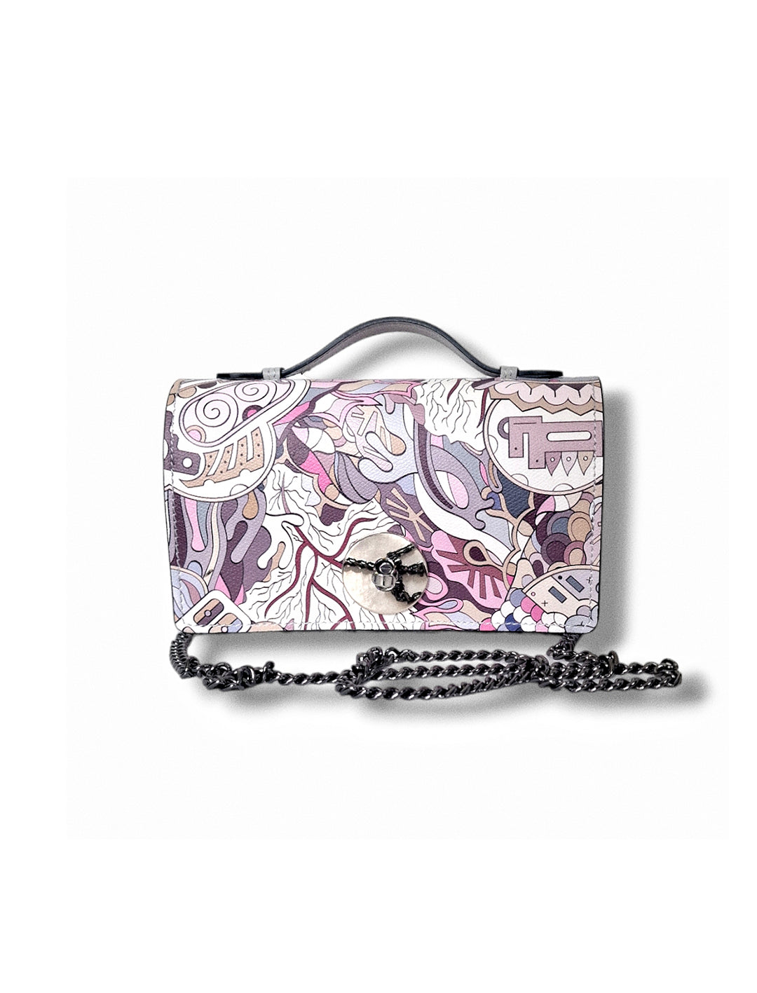 Geantă damă din piele naturală Barset Grey Illusion Crossbody – Multicolor | Made in Italy