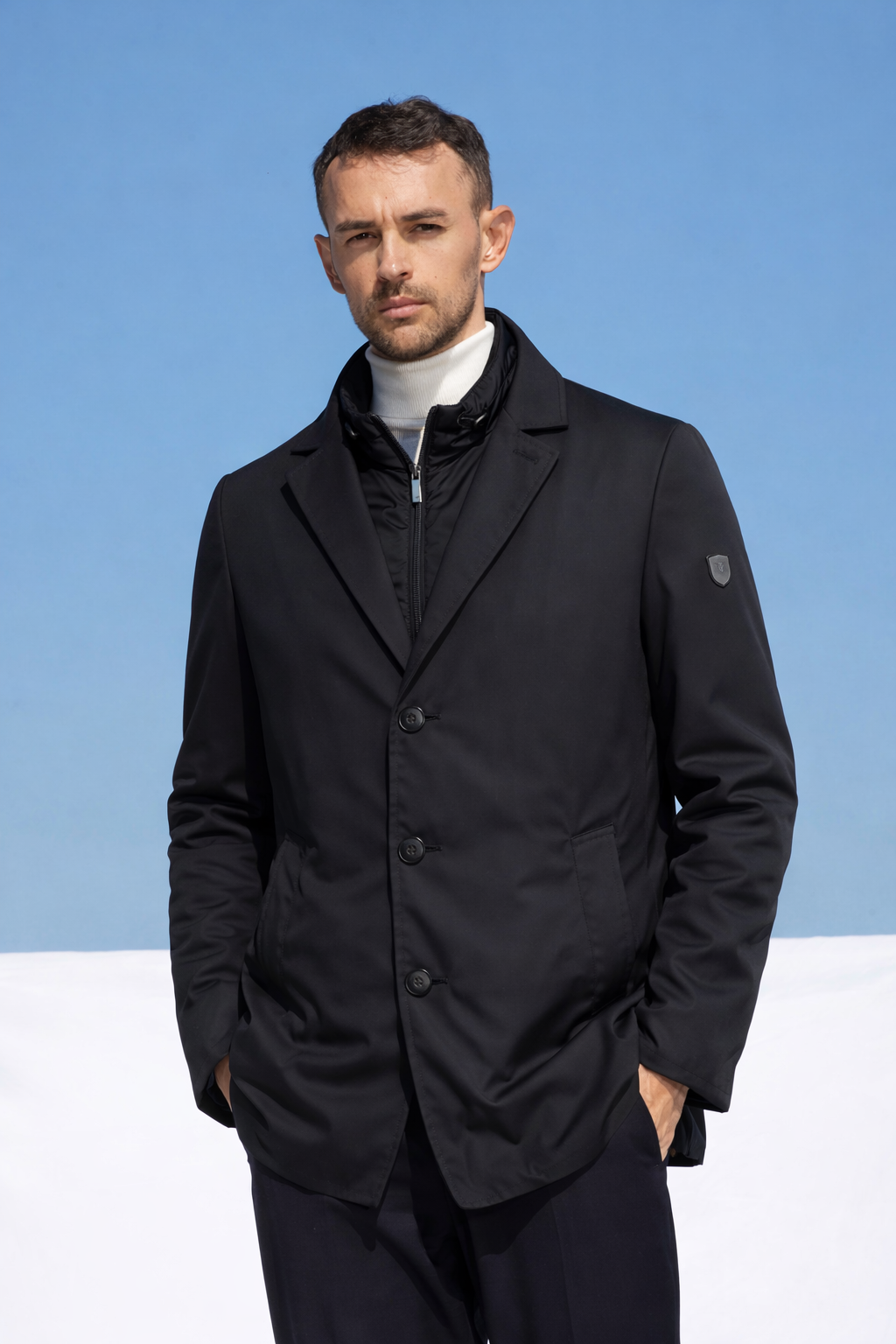 Palton bărbați MATIO model ELAO – forged iron (negru)