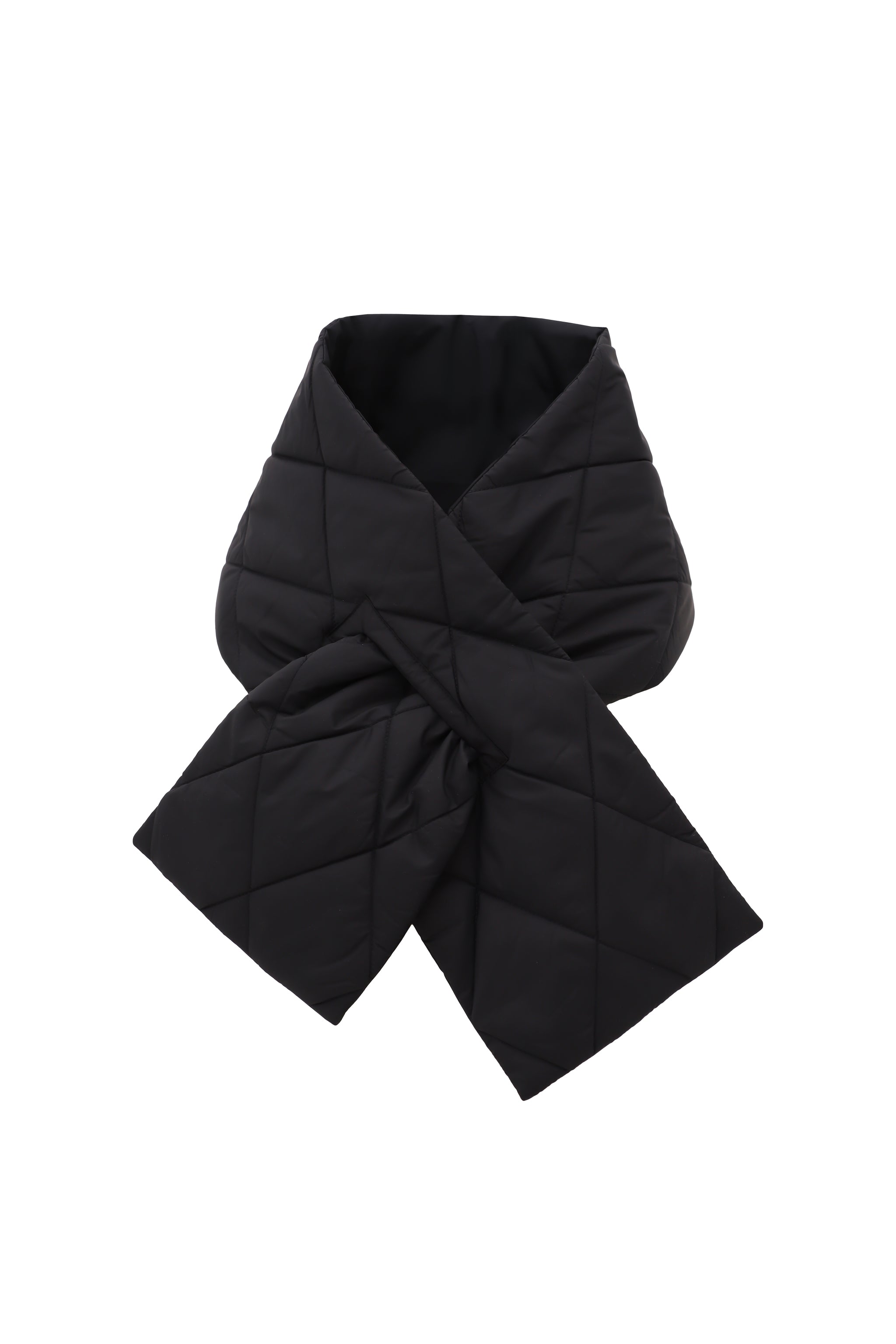 Eșarfă neagră Madzerini SHARF reversibilă, matlasată, elegantă.