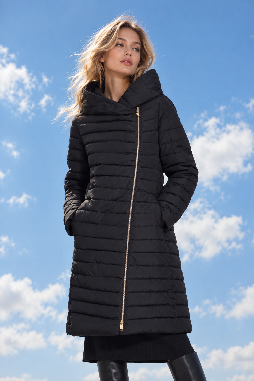 Palton de damă ROKSI dark navy