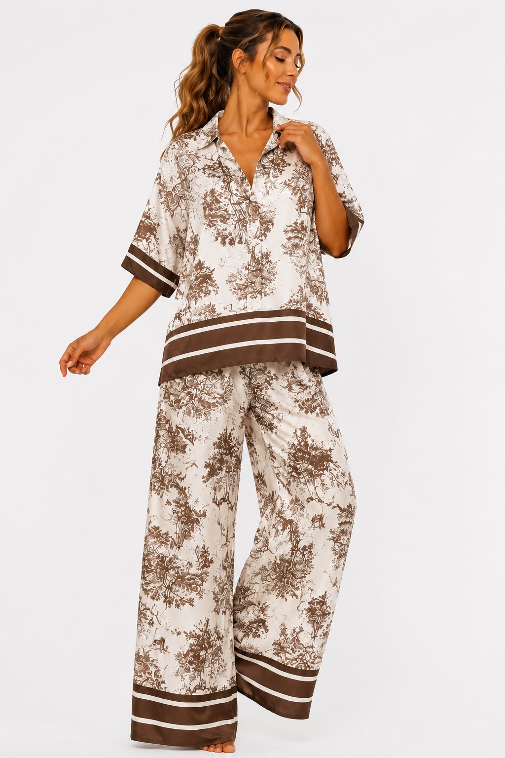 Set damă SAFARI toile brown long